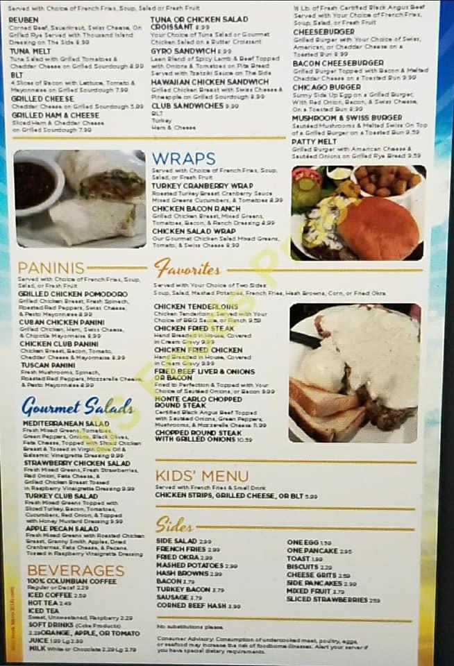 Menu at Woodbridge Cafe, Sachse