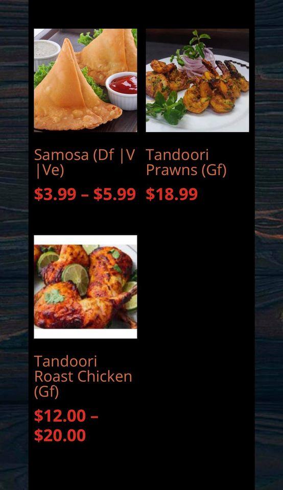 Menu at Flame Indian Restaurant, New Plymouth, 151 Devon St E