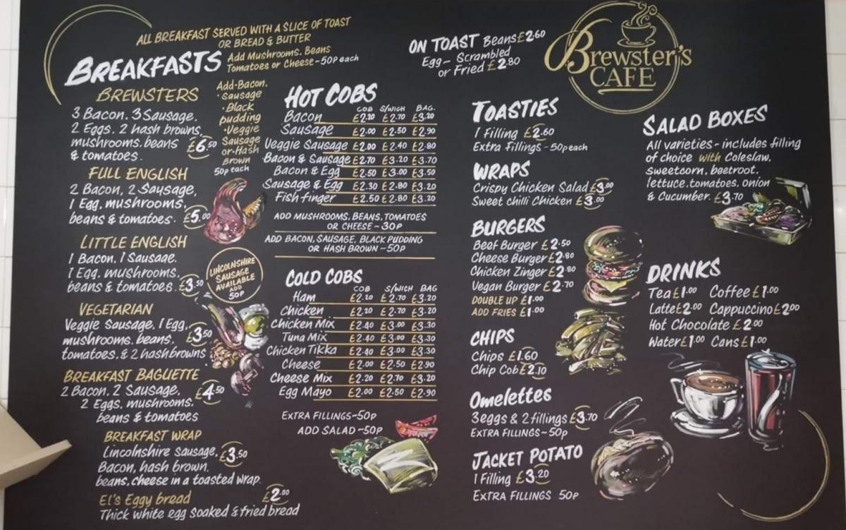 Menu At Brewsters Café And Cob Shop Cafe Markfield