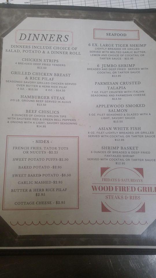 Menu at LaRows Wood Fire Grill restaurant, Swea City