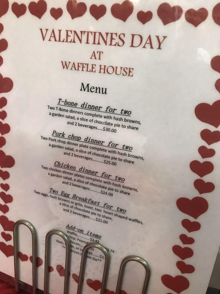 Menu at Waffle House restaurant, Apex