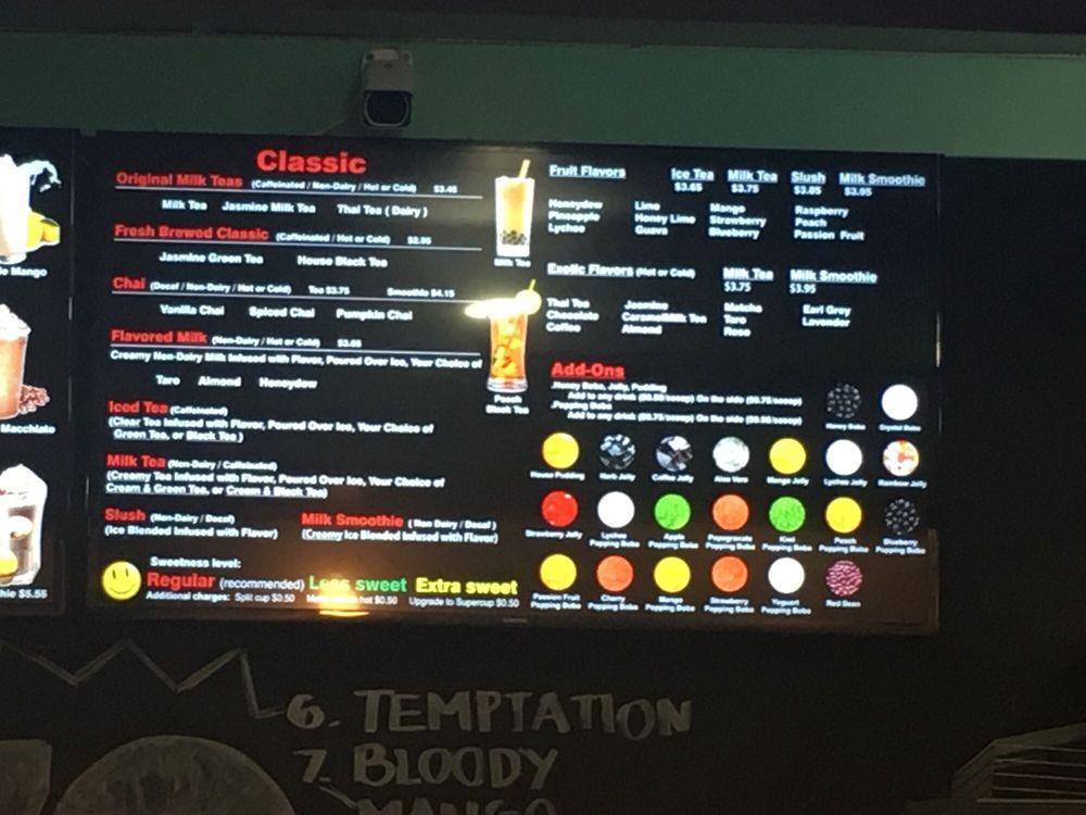 Menu at Boba My Tea cafe, Los Angeles, Nordhoff St