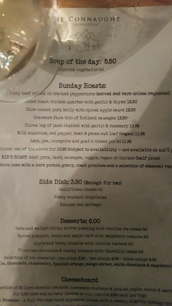 Menu at The Connaught Pub & Kitchen, Hove