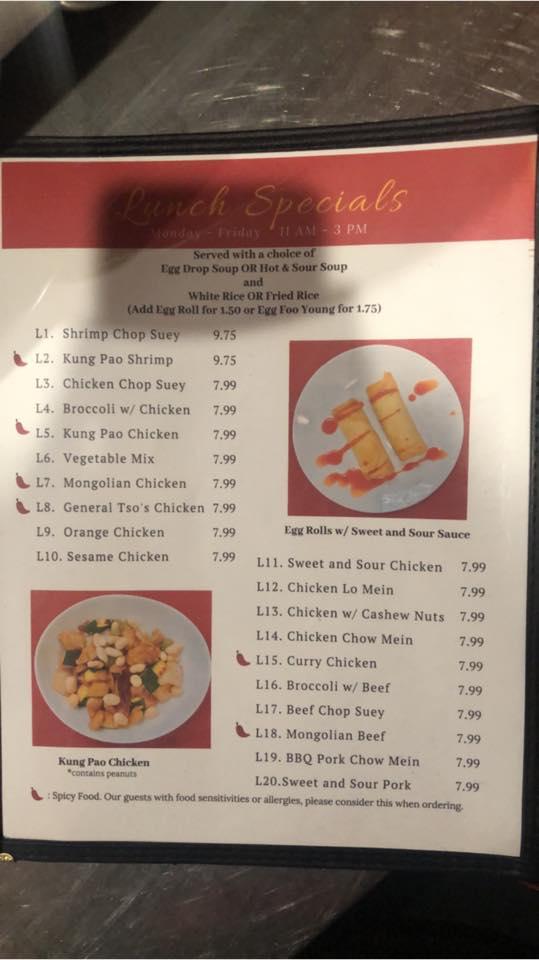 Menu at Jade Garden Restaurant, Yuma