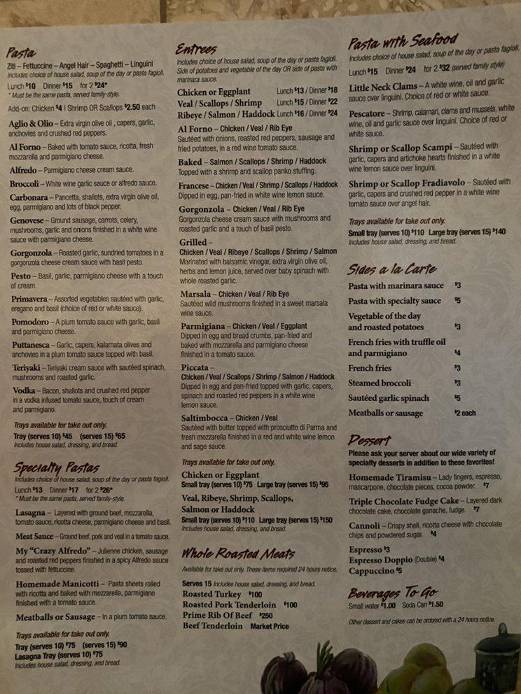 Menu at Emma's Everyday Gourmet Restaurant, Westfield