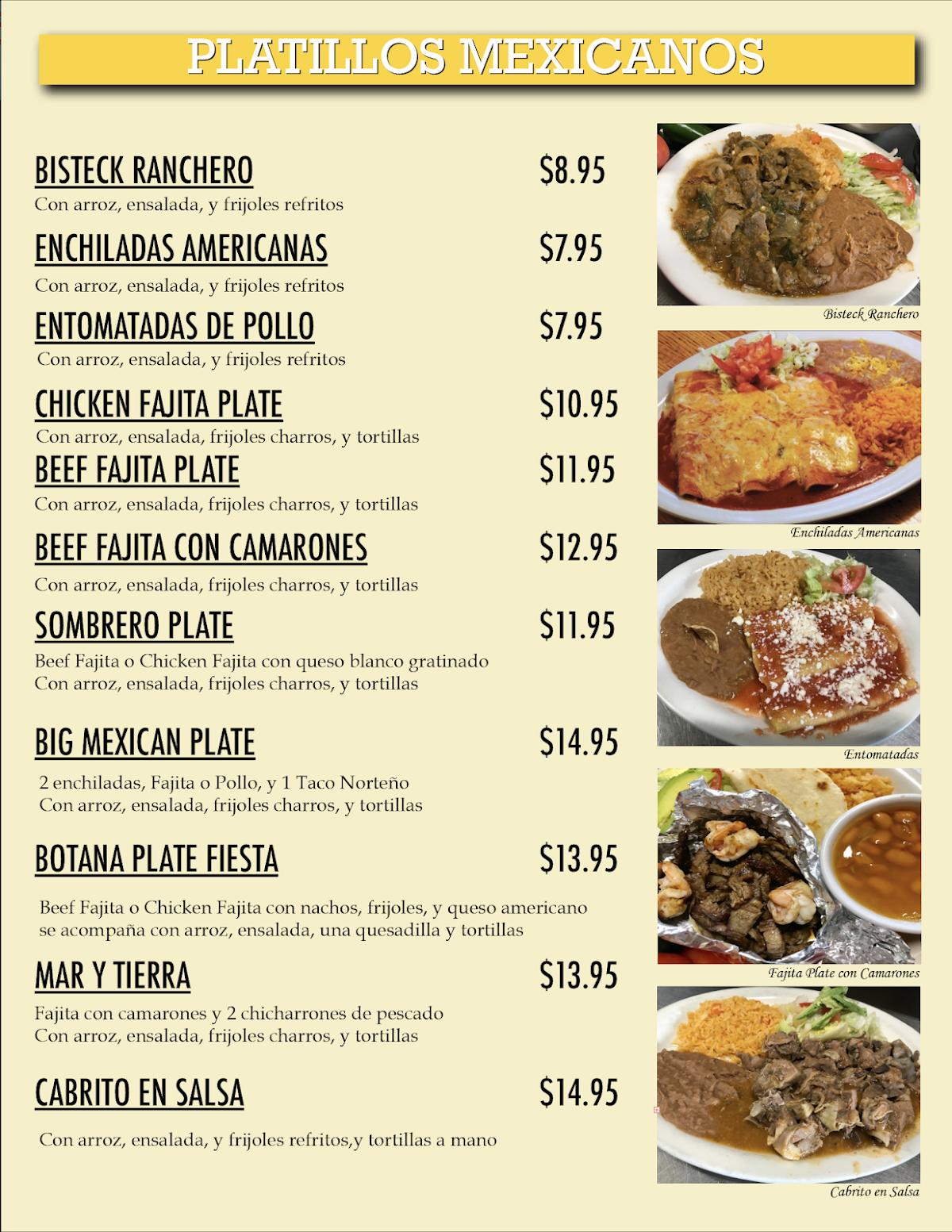 Menu at El Portón Mexican Restaurant McAllen, McAllen