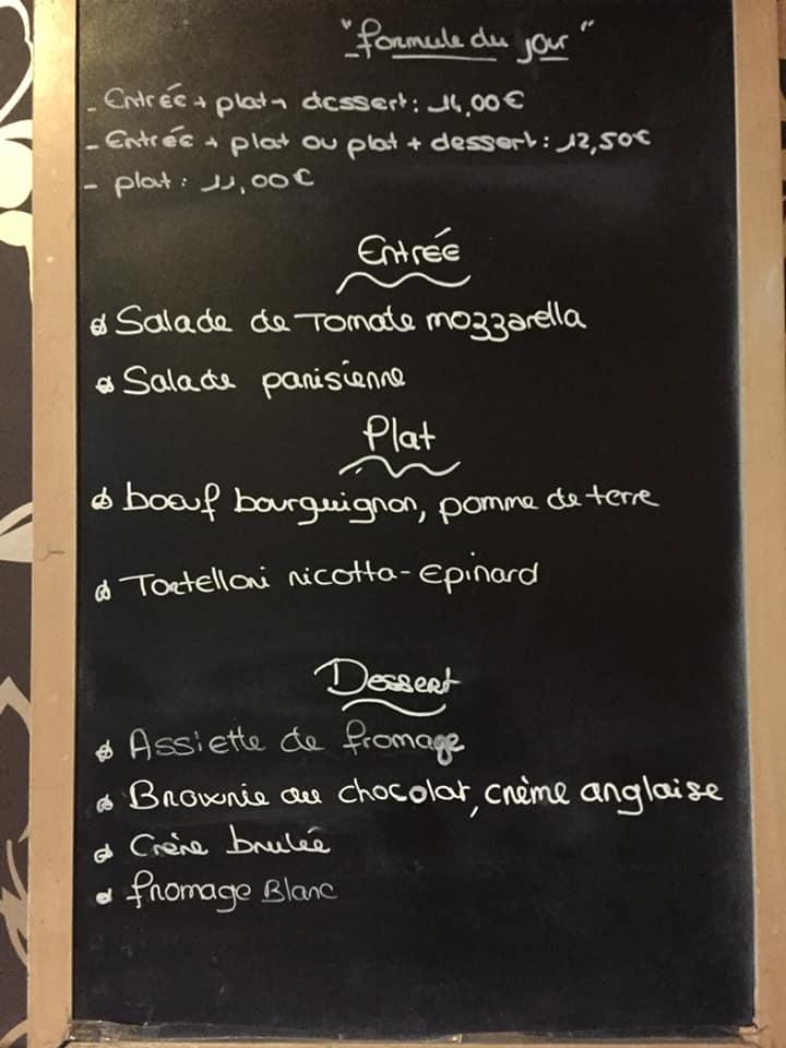 Menu at Le Rital Café, La Loupe