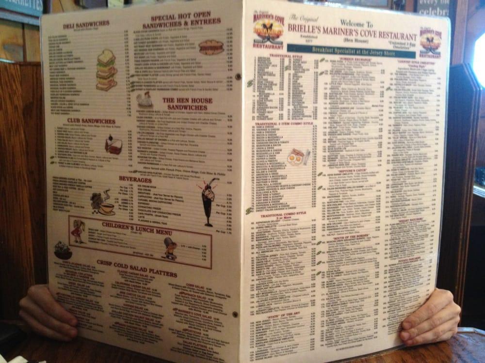 Menu at Mariner's Cove Restaurant, Brielle