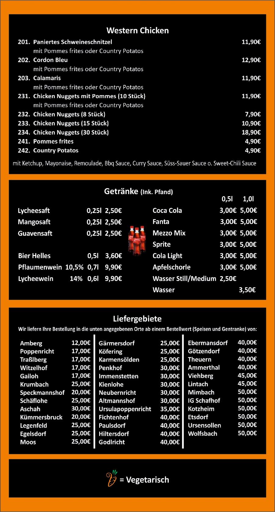 Speisekarte von Food Express Amberg, Amberg
