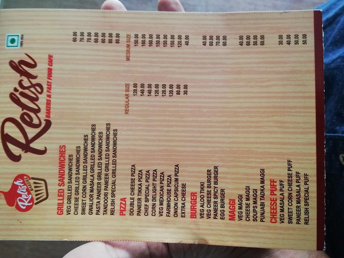 Relish Bakers menu