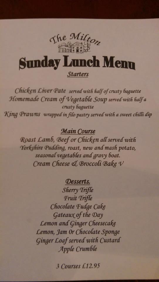 Menu at The Milton Hotel, Llanwern Village pub & bar, Newport
