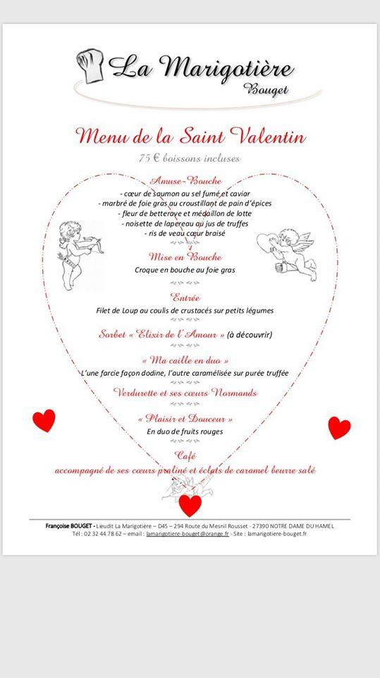 Menu au La Marigotière Bouget restaurant, NotreDameduHamel