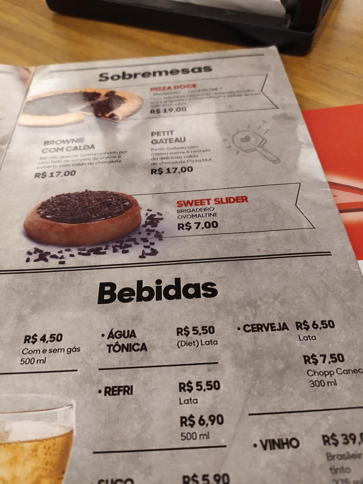 Pizza Hut cardápio