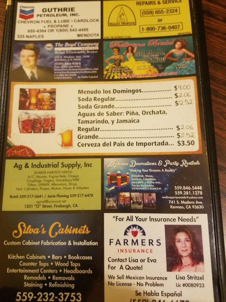 Menu at Don Pepe's Taqueria pub & bar, Firebaugh, N St