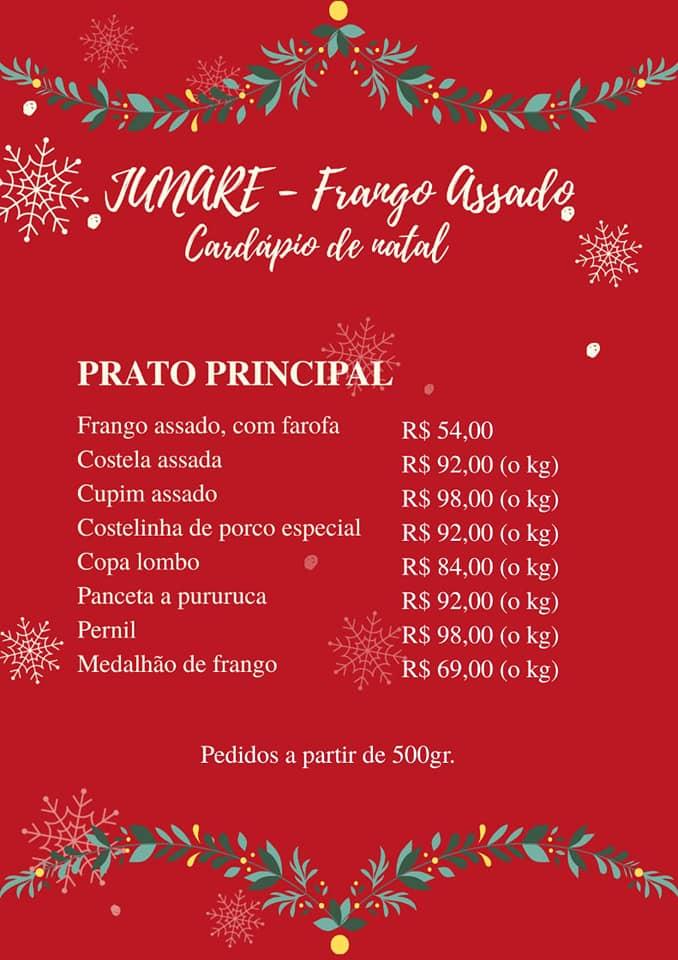 Junare Frango Assado Pindamonhangaba SP cardápio