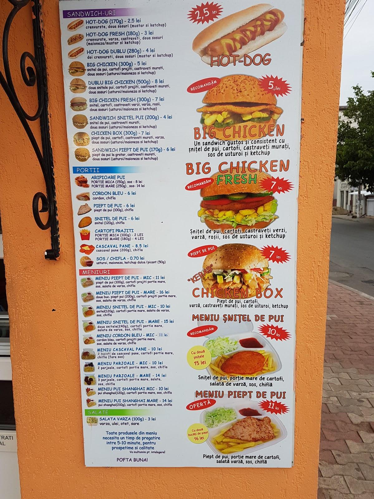 Menu at Fast Food Big Chicken Buftea, Buftea