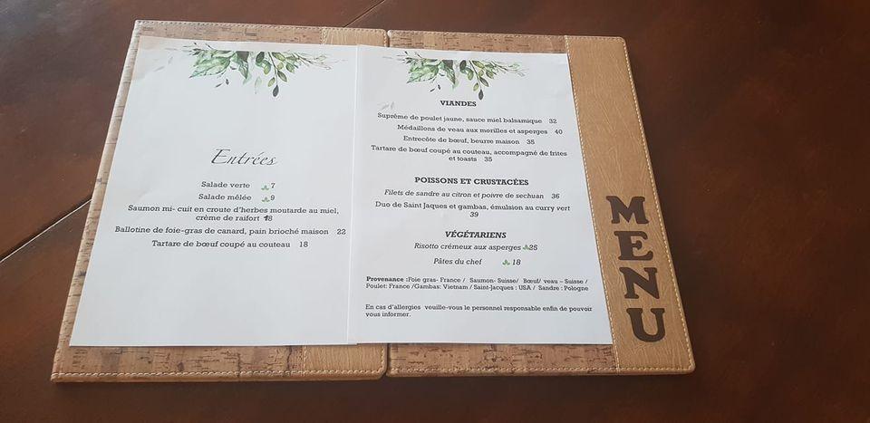 Menu at Restaurant de la Poste s v Lignières