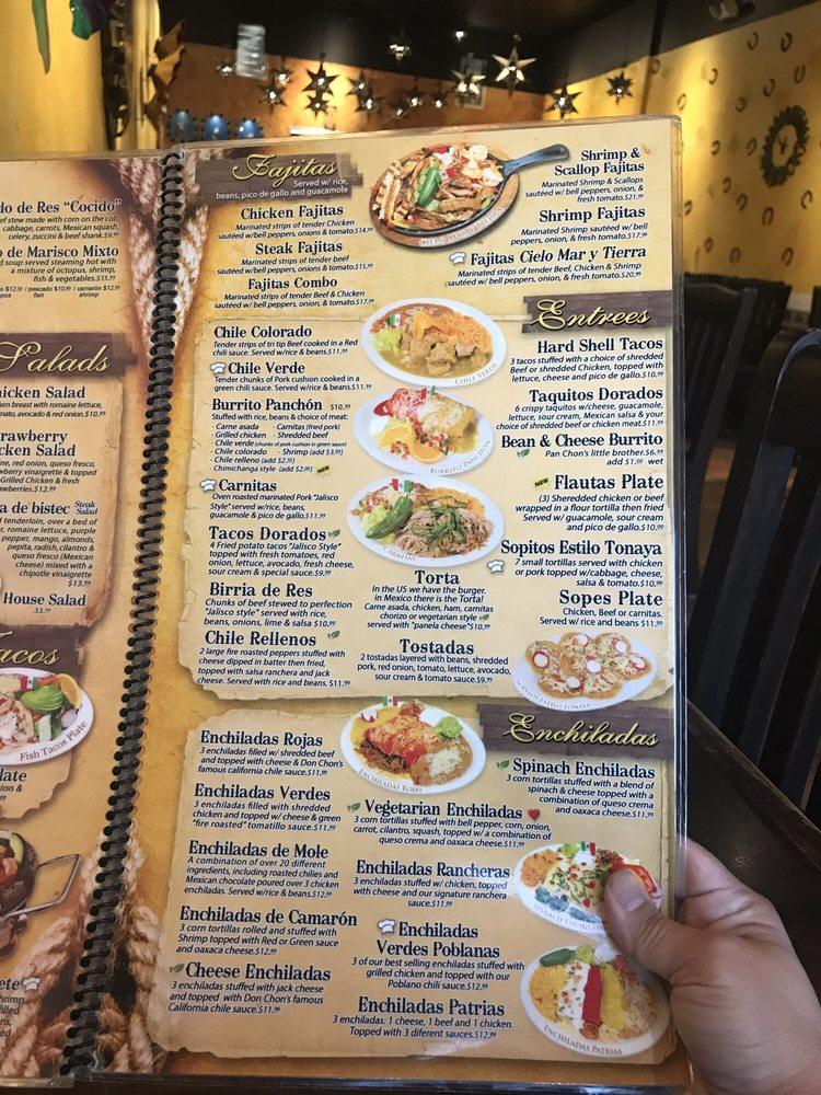 Menu at Fonda Don Chon restaurant, Covina