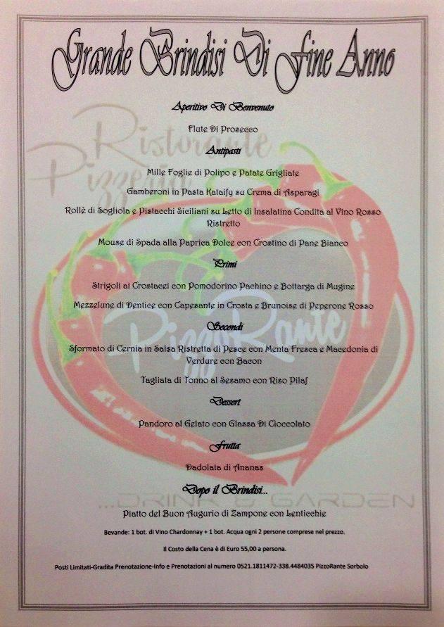 Menu di Pizzorante 