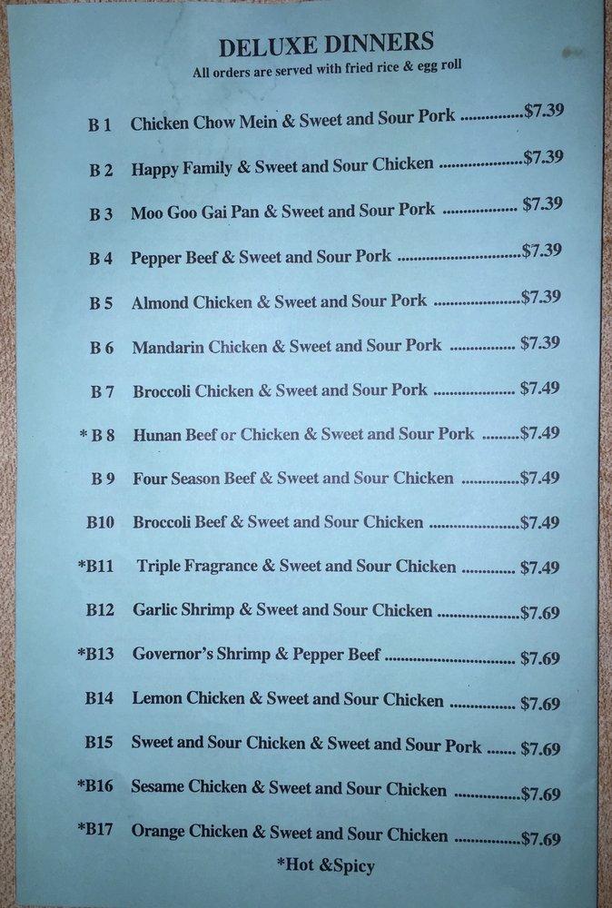 Menu at China Garden Restaurant, Guthrie