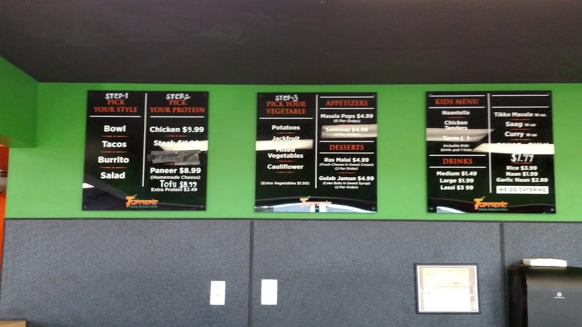 Menu at Turmeric Indian Grill restaurant, St.