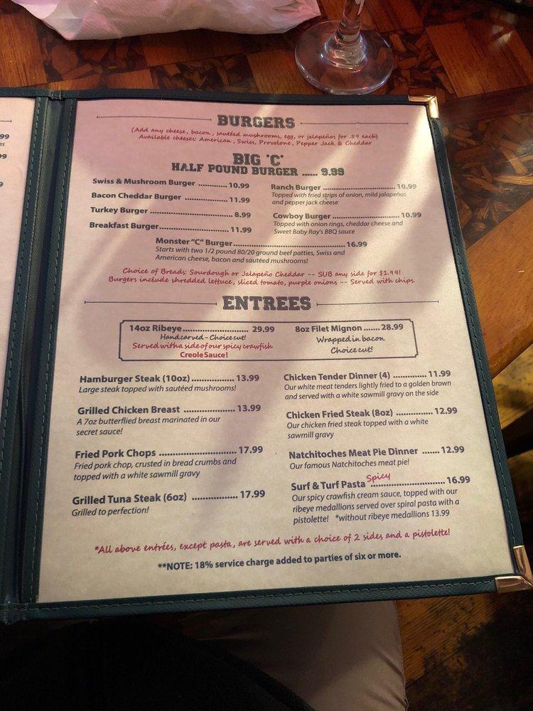 Menu at Papa's Bar & Grill, Natchitoches
