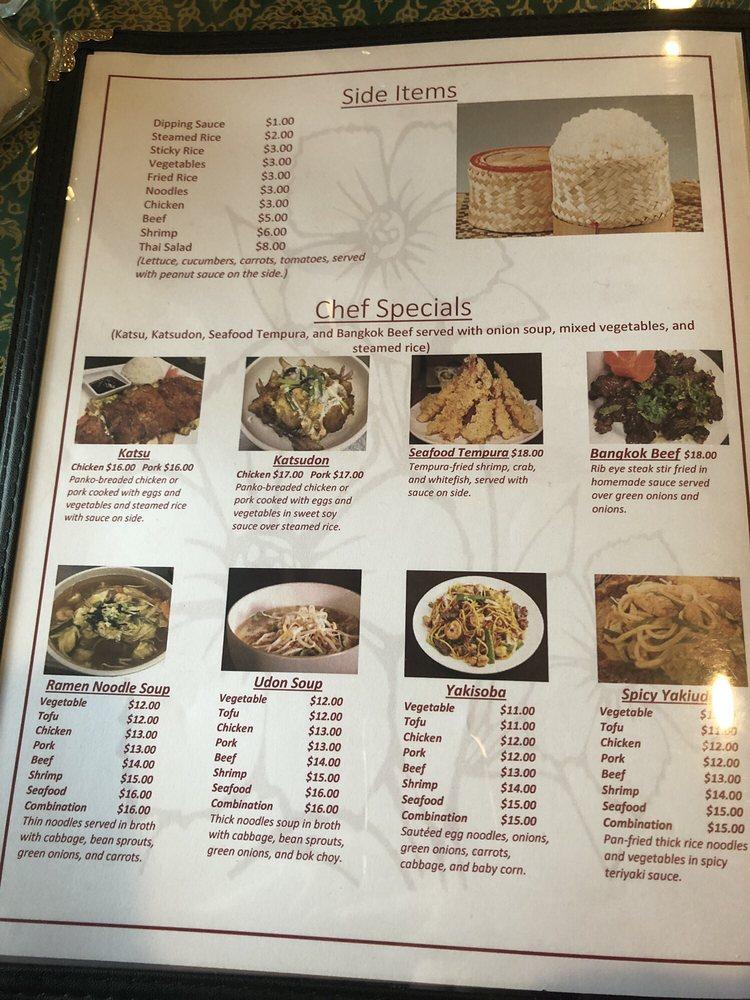 Menu at Thai Jasmine Cuisine restaurant, D'Iberville