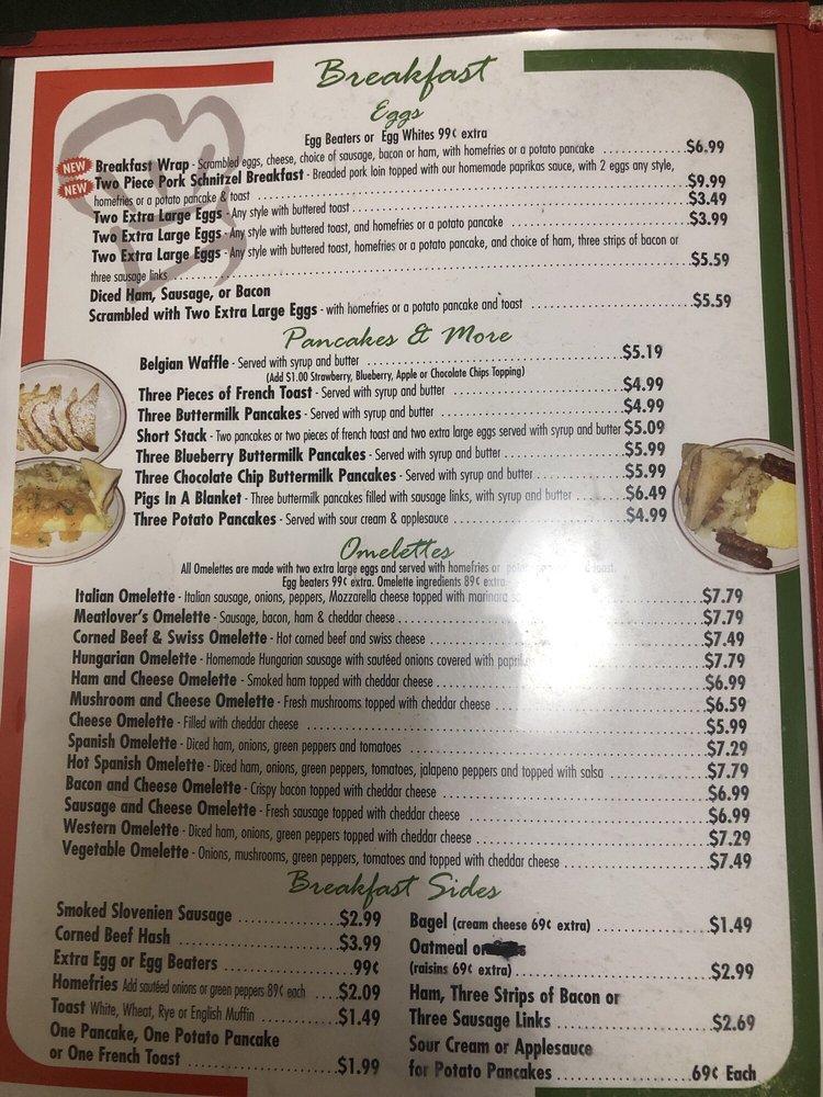 Menu at European's Best Restaurant & Bakery (Cash or Check Only