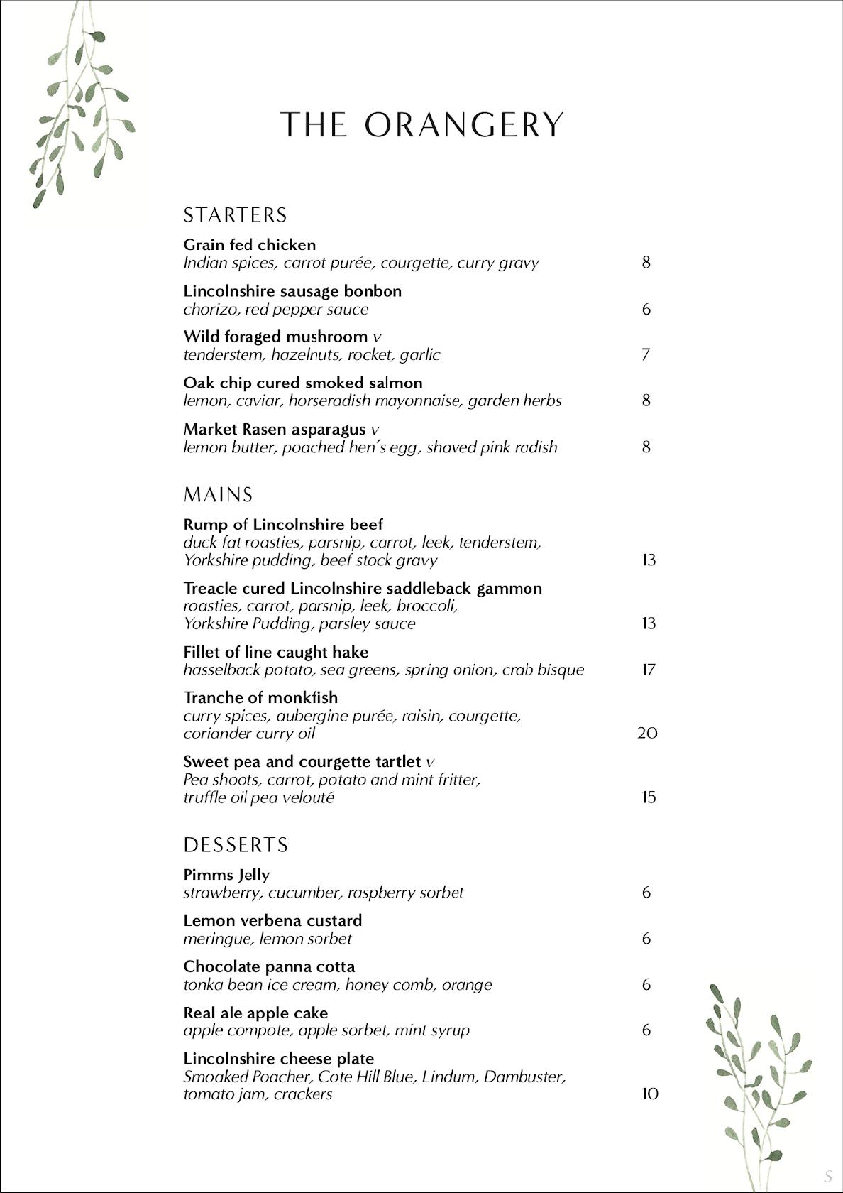 Menu at Laceby Manor Spa and Golf Resort pub & bar, Grimsby
