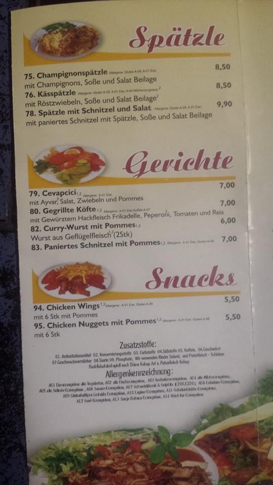 Speisekarte von Star Restaurant und Pizzeria, Meckenbeuren