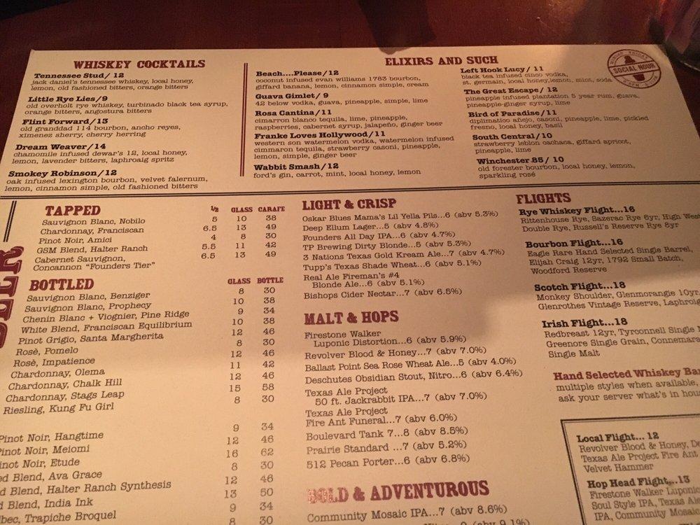 Menu at Whiskey Cake Kitchen & Bar, Plano