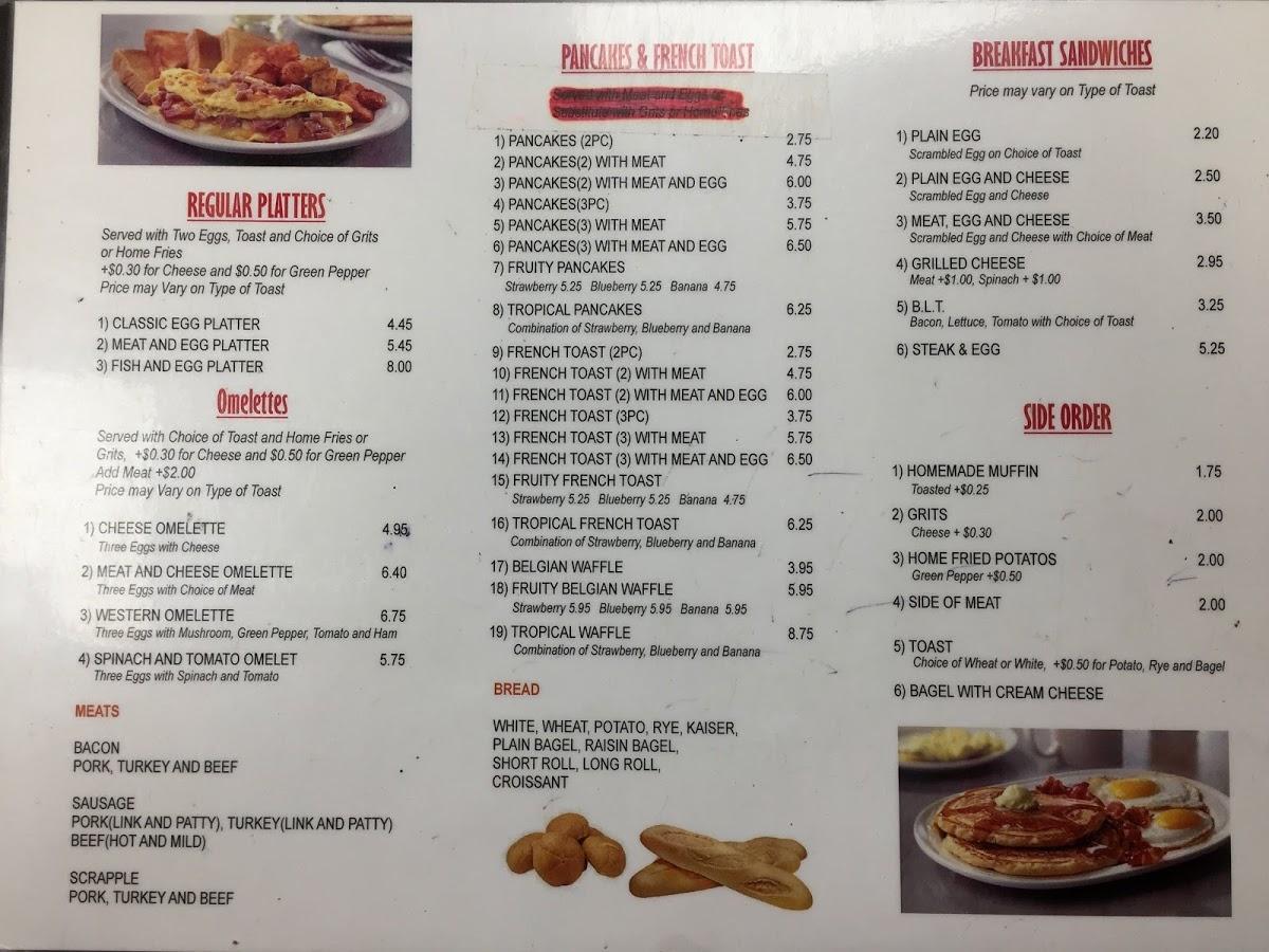 Menu at Sandwich World restaurant, Philadelphia