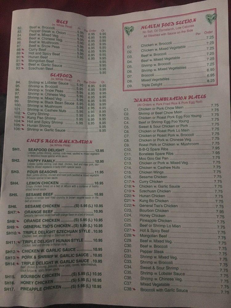 Menu at Yums Chinese Food restaurant, Avon Park