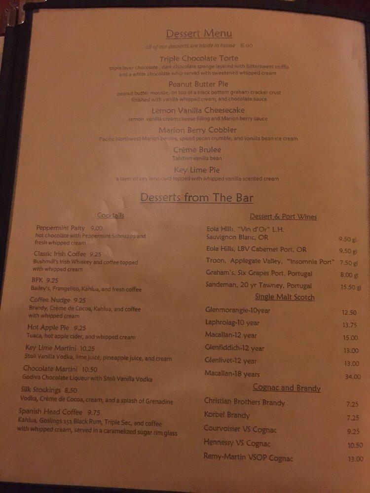 Menu at Fathom's Restaurant, Lincoln City, SE Hwy 101