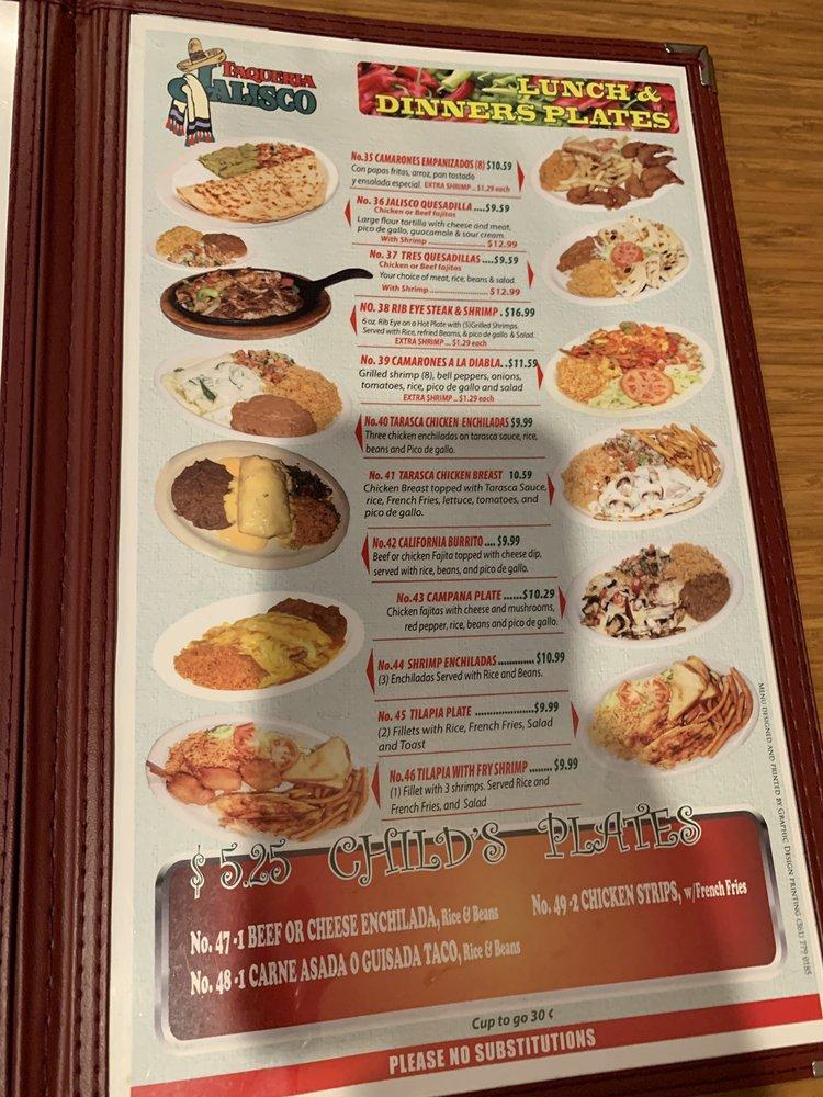 Menu At Taqueria Jalisco Restaurant Cuero