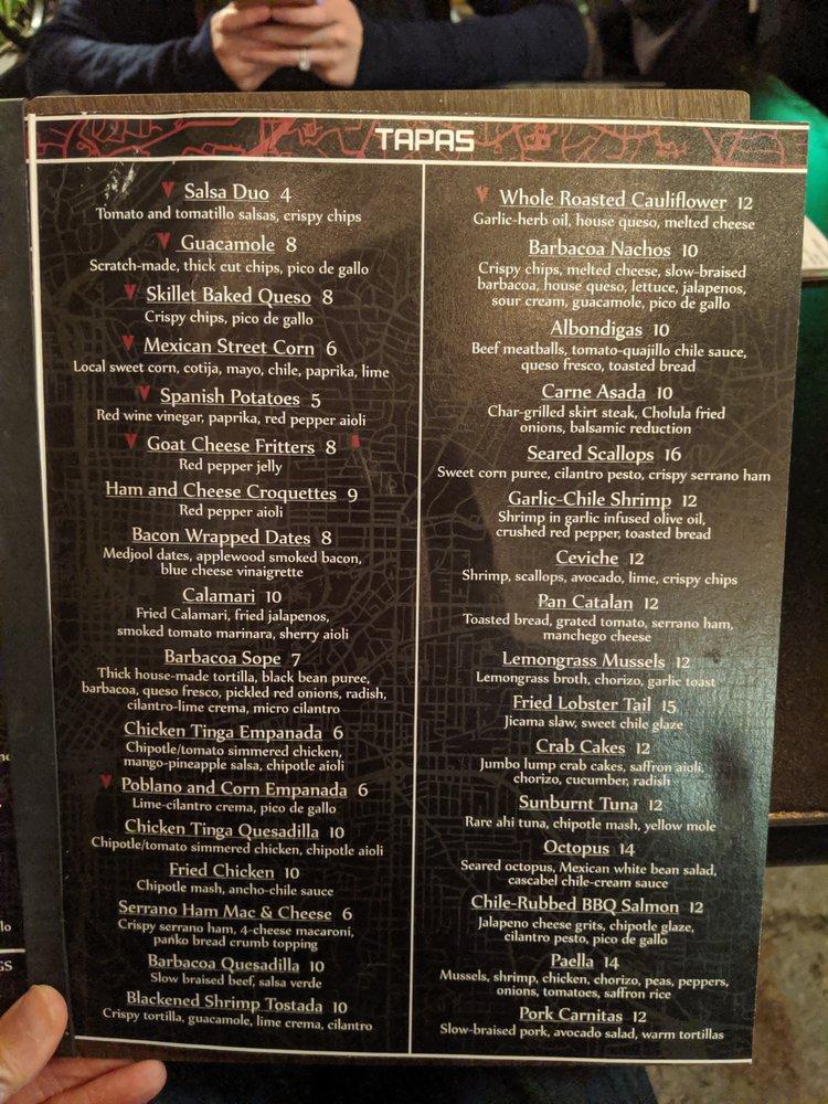 Menu at Bar.bacoa, Atlanta
