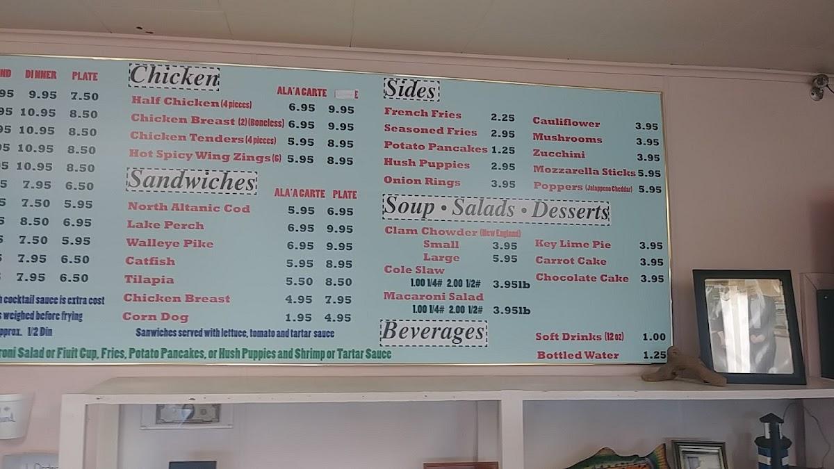 Menu at Johnson's Fish & Shrimp restaurant, Lake Station