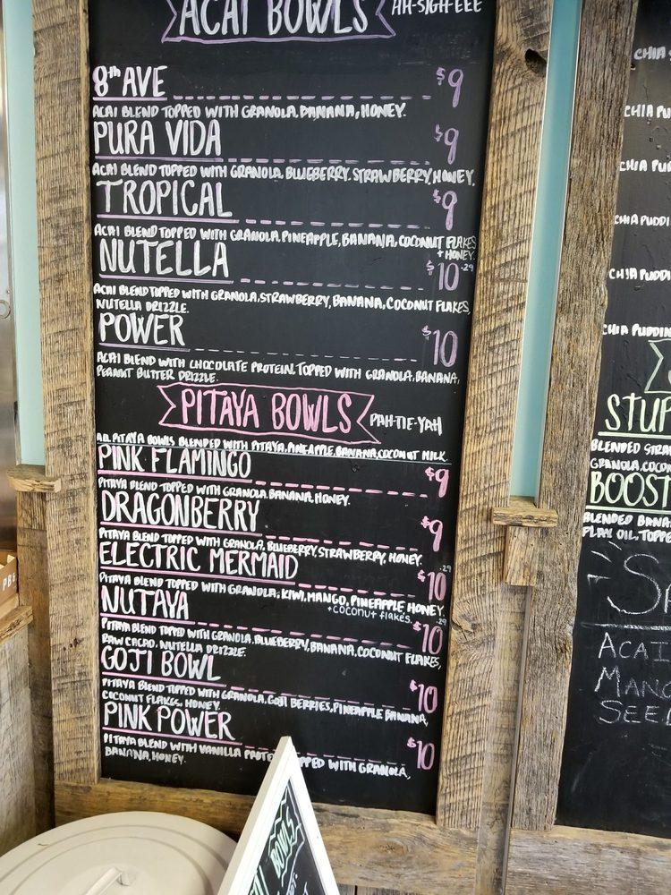 Menu at Playa Bowls pub & bar, New Brunswick