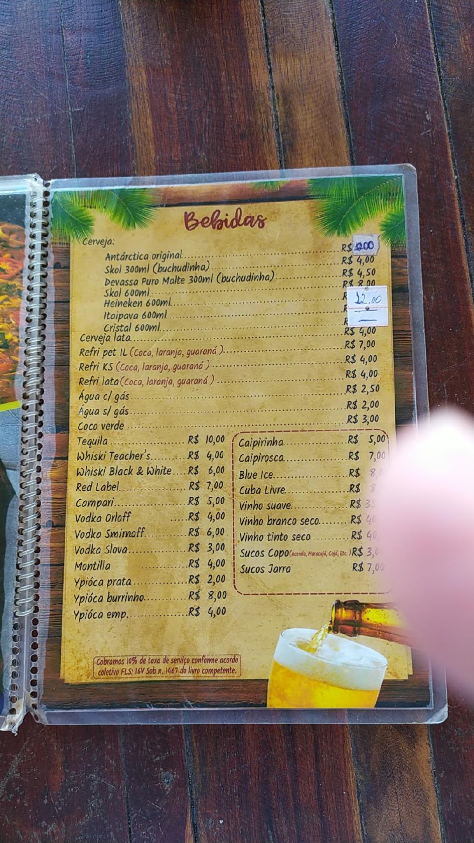 Menu Em Barraca Maresia Brasil Praia De Pontal De