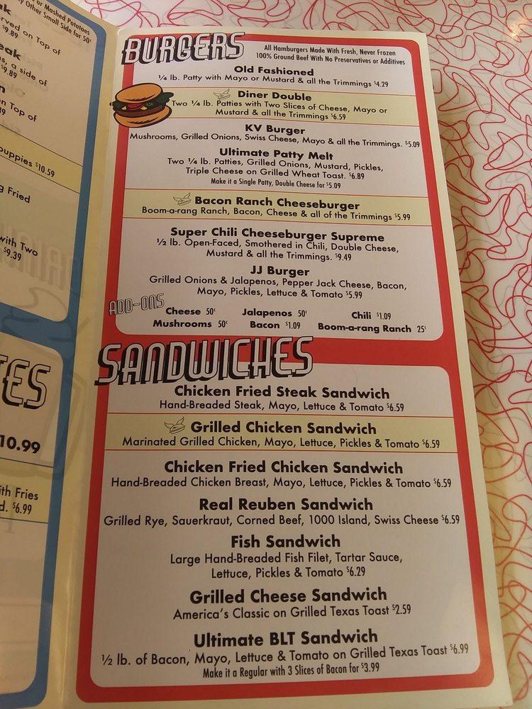 Menu at Boomarang Diner restaurant, Norman, 517 N Porter Ave