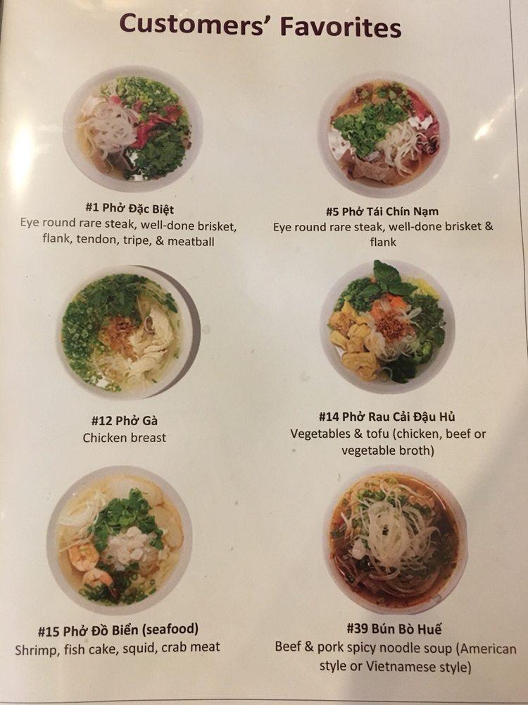 Menu at Life Pho restaurant, Severna Park