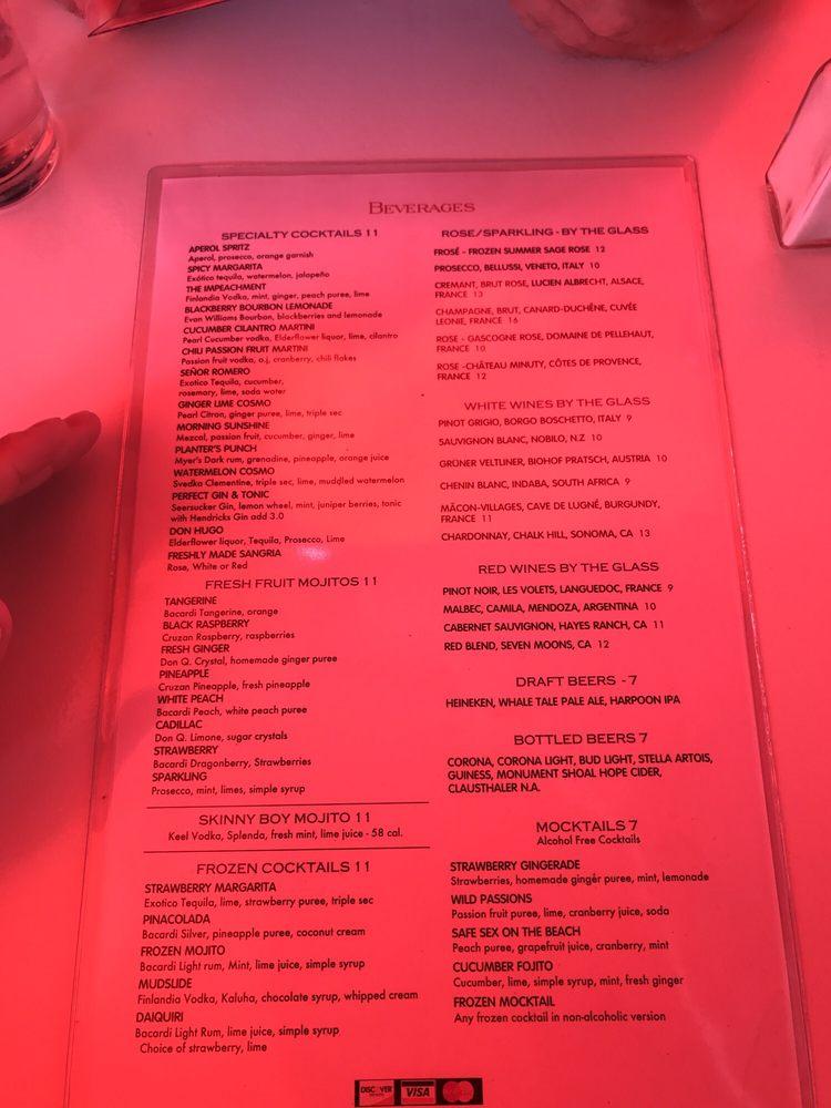 Menu at Patio American Grill & Cocktail Bar, Provincetown