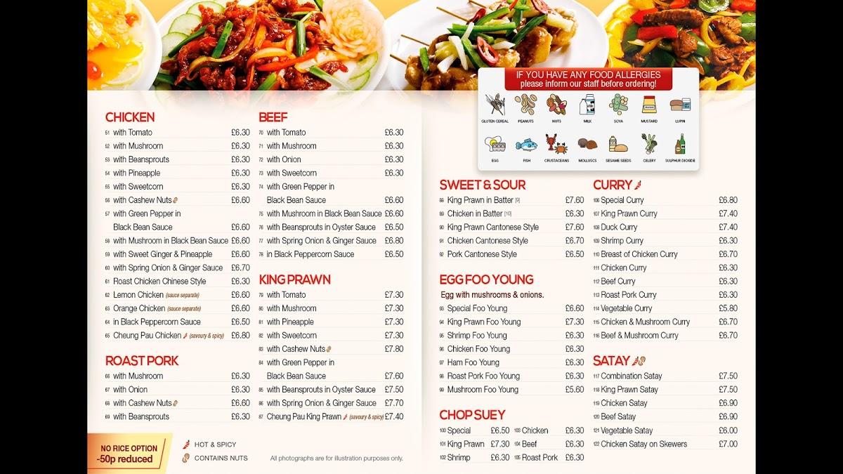 Menu at The Golden Star fast food, Johnstone