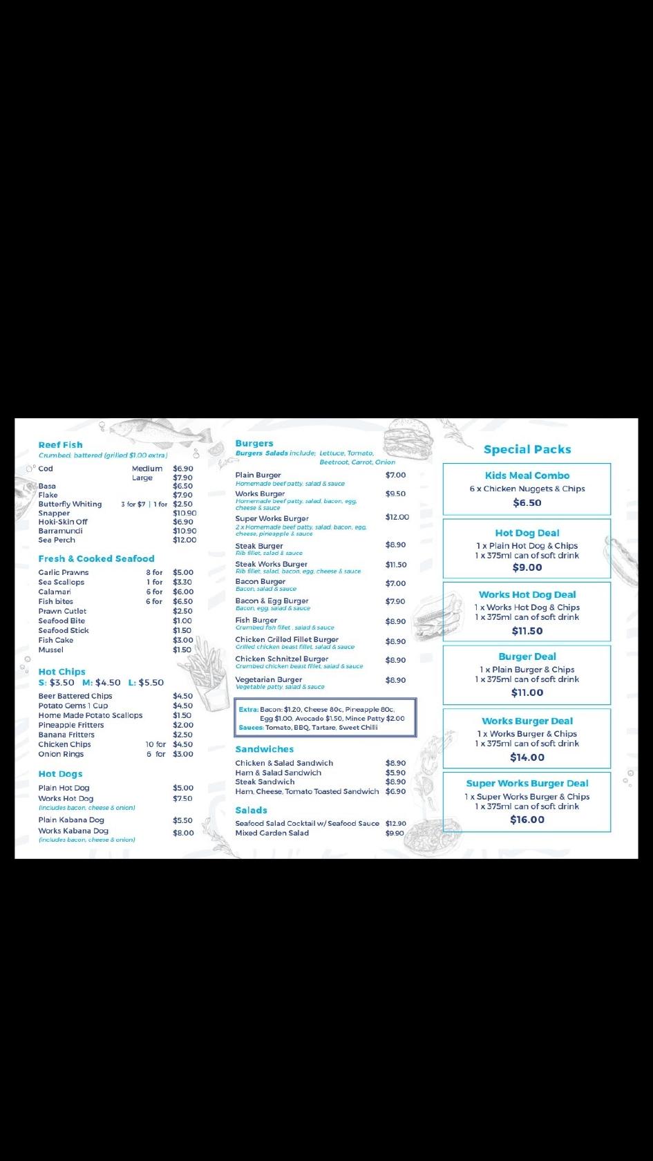 Menu at Rothwell Fish and Chips restaurant, Rothwell