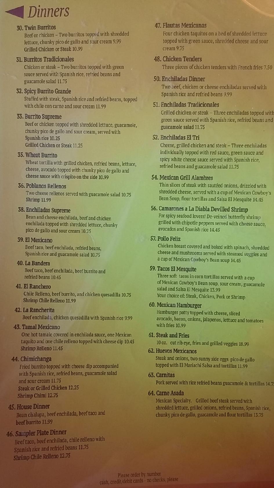 Menu at Jalapenos Mexican Cuisine restaurant, Belle Chasse