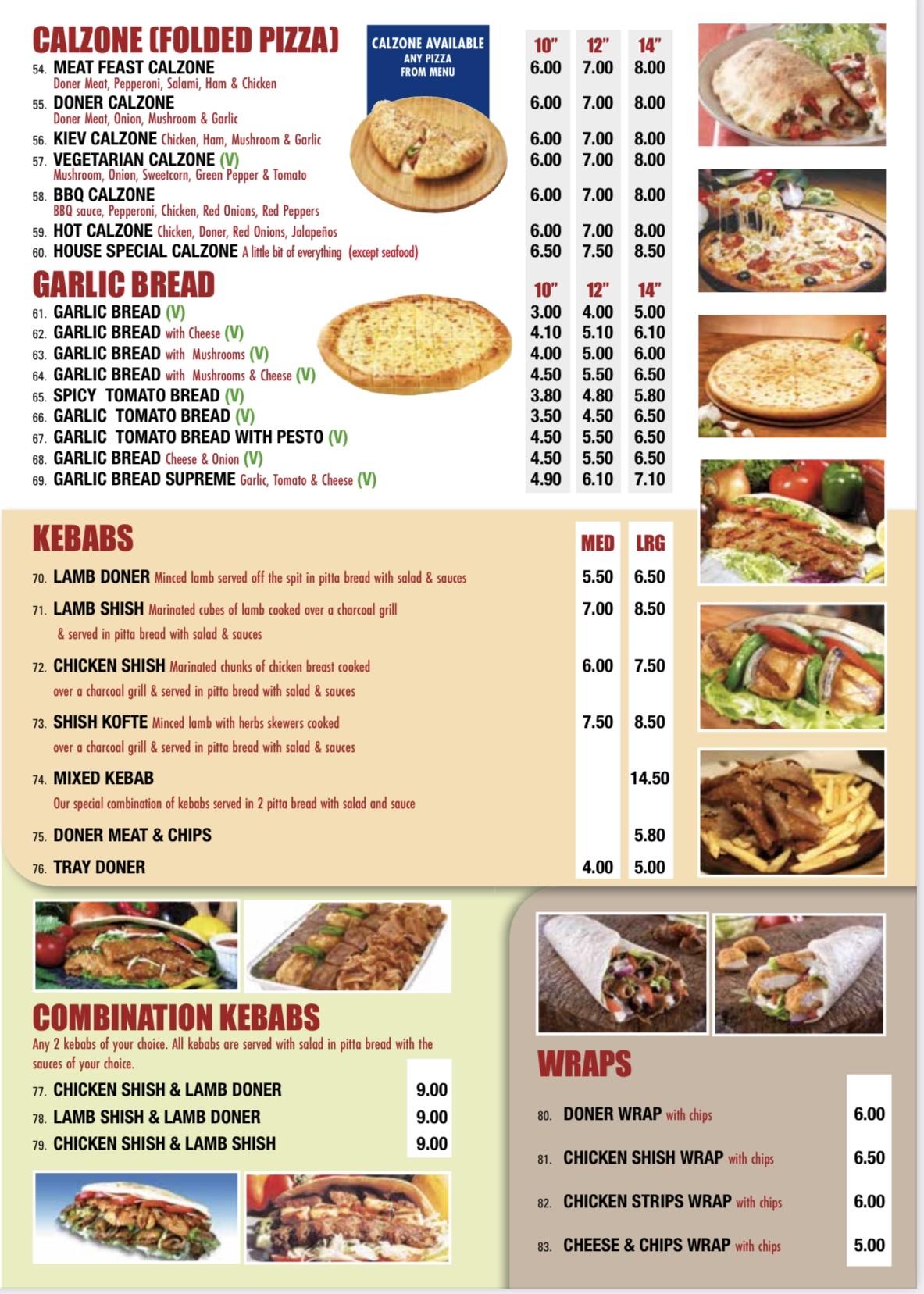 Menu at KINGSWOOD PIZZA restaurant, Hull