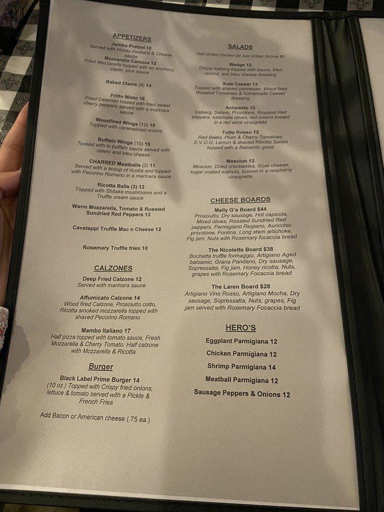 Menu at Charred Brick Oven pizzeria, Seaford