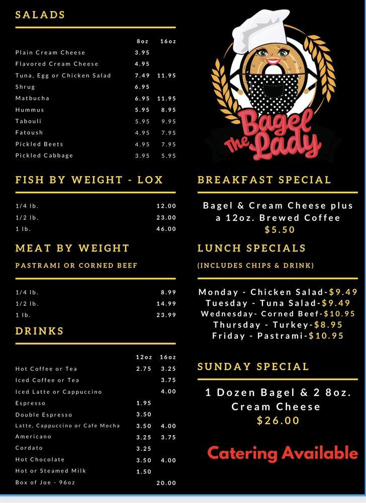 Menu at The Bagel Lady Rockwall Deli & Coffee Shop