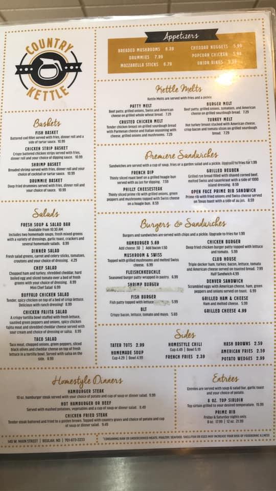 Menu At Country Kettle Restaurant Beulah