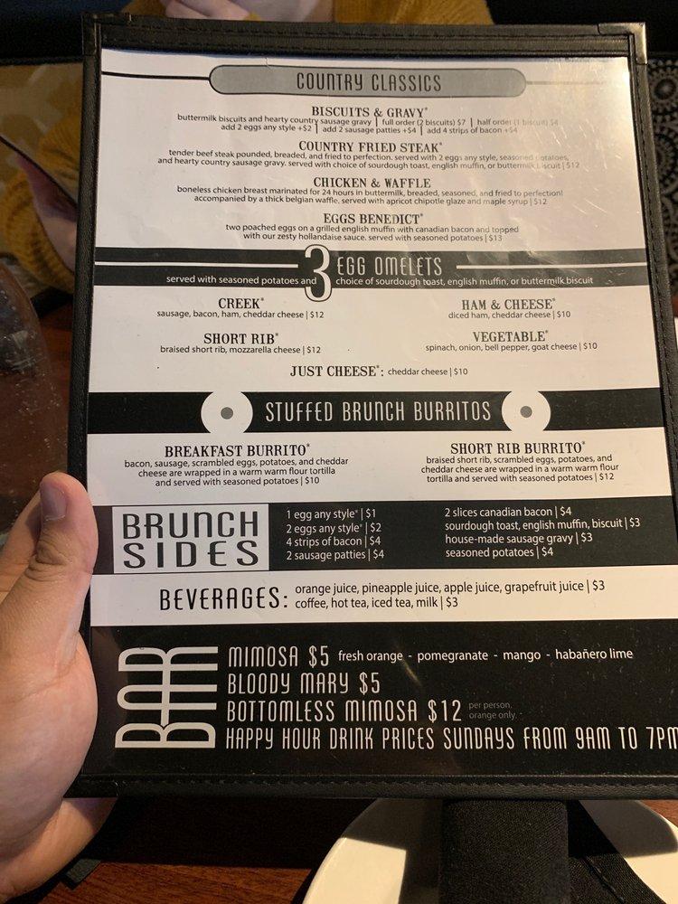 Menu at The Creek Patio Grill pub & bar, Cave Creek